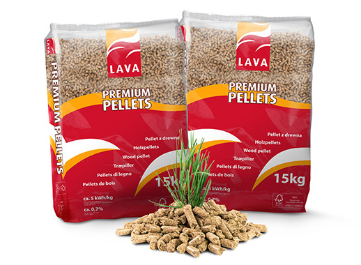 Pelety LAVA 0,38 - 0,7% popelu - 975 kg - balené